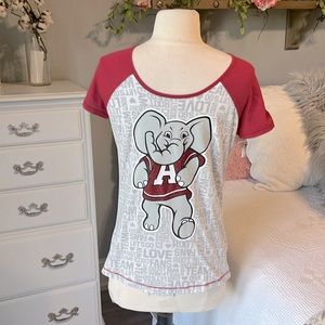 University of Alabama Shirt Short Sleeve Crimson Red Girls 16